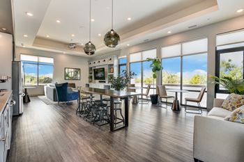 Resident clubroom with kitchen and lounge